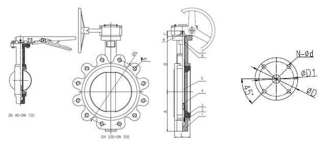 LT型對夾蝶閥結構圖