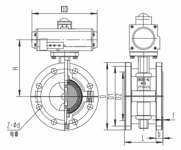 氣動法蘭襯氟蝶閥(圖1)